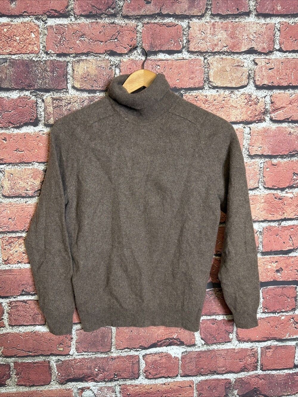 Tasso Elba Men's 100% Fine Cashmere Turtleneck Sweater Brown Size S Luxury Soft